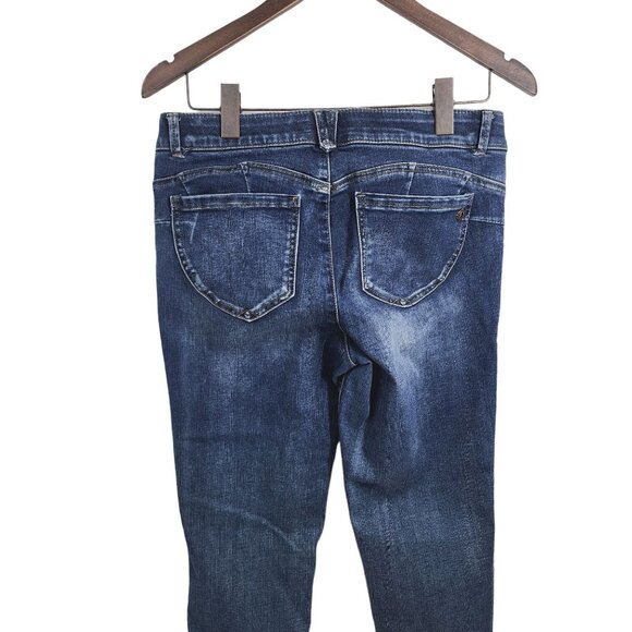 Democracy Jeans Indigo Destruction "Ab"solution Ankle‎ Skimmer Women's Size 10 - Picture 4 of 9